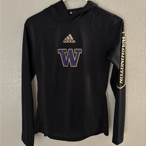 Adidas Black University of Washington long sleeve Hoodie